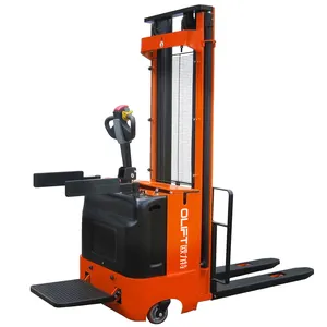 QINGDAO OLIFT Full Electric stackers, Scale Electric Stacker with Printer Battery powered Vertical Mast Lift 1T 1.5T 2T Wid