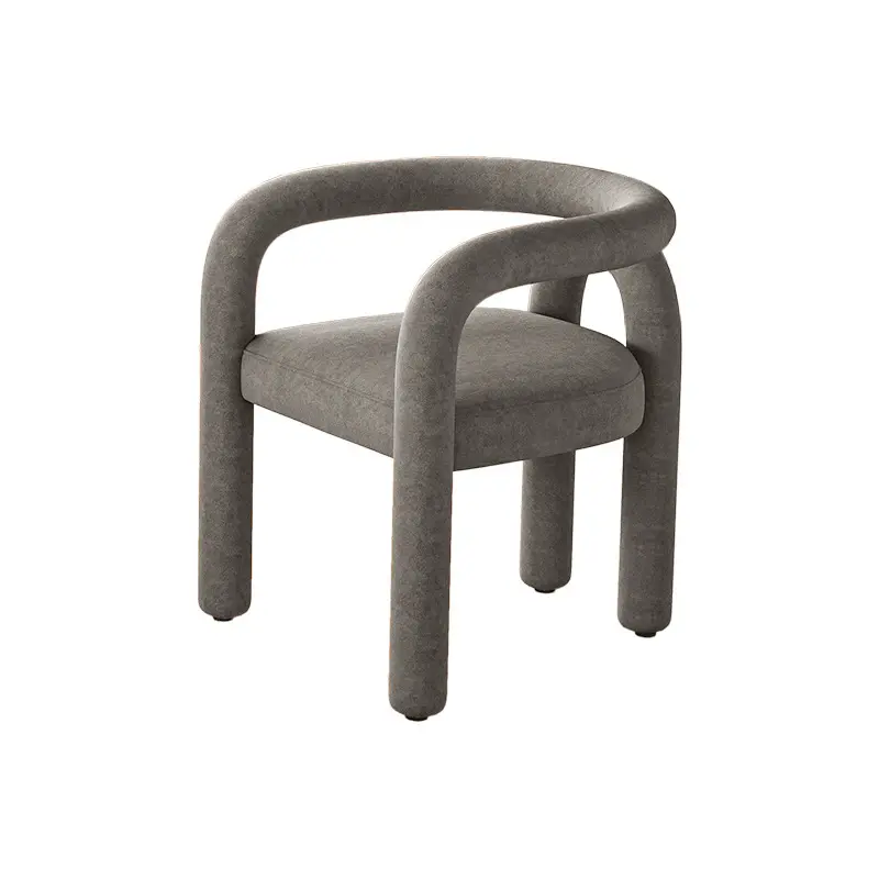 Fauteuil incurvé en forme de tuyau incurvé simple et moderne chaises de salle à manger de luxe hall d'hôtel design