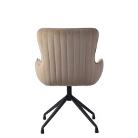 Chaise de salle à manger moderne et confortable Base en métal solide Siège en tissu élégant Siège rembourré empilable pour la maison Cuisine Salle à manger