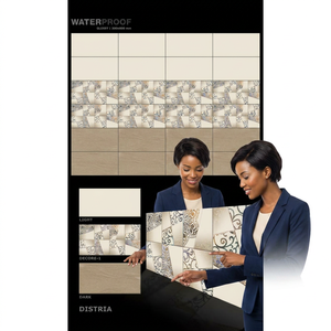 Precio de fábrica 300x600mm Azulejos de pared de cerámica digital 12x24 Nuevo diseño con zócalo personalizado para interiores Azulejo de porcelana - Product Image 1