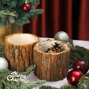 <span class=keywords><strong>Maceta</strong></span> Impermeable de Diseño Personalizado con Aspecto de Corteza de Árbol para Plantas Verdes y Flores Navideñas - Product Image 2