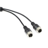 Connecteur rapide GX12 en Y à 4 broches, un mâle vers deux femelles, faisceau de câbles PVC, prise vidéo aviation pour voiture et ordinateur