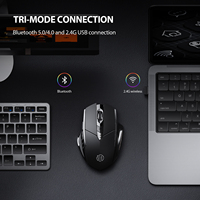 INPHIC A1 Mouse Isi Ulang Daya 2.4G Tri-mode Optik Nirkabel Senyap 1600 DPI untuk Mac Laptop PC Tablet Ponsel