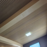 Panneau de décoration de panneau mural à rainure en bois de style extérieur moderne
