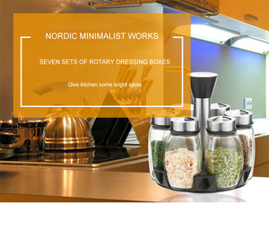 <span class=keywords><strong>Set</strong></span> di barattoli di condimento per condimenti in vetro per spezie spray al pepe bottiglie agitatori di sale con ampolla girevole e coperchio della bottiglia - Product Image 3