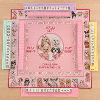 Tapis de Mahjong Rose Coquette de 31,5 Pouces pour Chien, en Caoutchouc Antidérapant, Couverture de Table Réductrice de Bruit, Surface de Jeu pour Quatre Joueurs