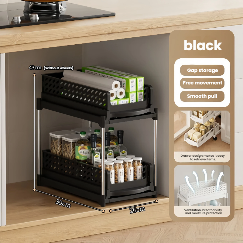 สีดำ 2 ชั้น: ไม่มีล้อ