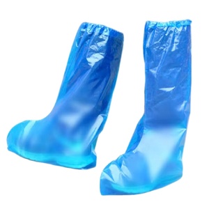 Penutup <span class=keywords><strong>Boot</strong></span> biru plastik PE sekali pakai tebal kualitas tinggi <span class=keywords><strong>Non</strong></span>-slip penutup sepatu Unisex tahan air mantel hujan panjang - Product Image 5