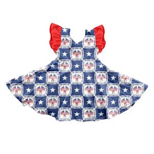 Vestido de Verano para Niña, Diseño Personalizado GSD3514, para el 4 de Julio, Sin Mangas, Transpirable, Lavable, Hasta la Rodilla, ODM, Venta al por Mayor para Niños - Product Image 1