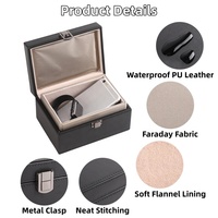 Boîte de rangement de luxe en similicuir PU, étui organisateur personnalisé, boîte Faraday anti-RFID pour téléphone, montre connectée, clé de voiture