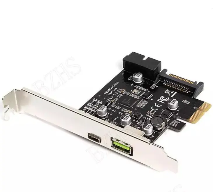 PCI-E PCI اكسبريس 4X إلى USB3.1 نوع C محول بطاقة مع 2.4A شحن سريع