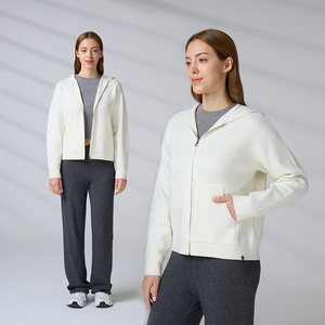 OEM ODM Custom Women <b>Cardigan</b> <b>Sweater</b> Custom Logo Acrylic Zip up Knitwear Knit <b>Sweater</b> Hoodie - Product Image 1