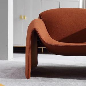 Sillón Minimalista de Lujo con Forma de Cangrejo, Tapizado en Tela Naranja, Sofá Individual para Sala de Estar, Dormitorio o Balcón - Product Image 2