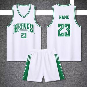 Maillots de basket-ball personnalisés en jersey de polyester respirant pour hommes, équipes de club, séchage rapide, uniformes pour jeunes - Product Image 2