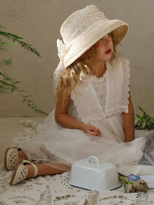 Abito Estivo Elegante per Bambine <span class=keywords><strong>con</strong></span> Ricami in Pizzo e <span class=keywords><strong>Tulle</strong></span>, Vestito Casual Senza Maniche per Bambine - Product Image 3