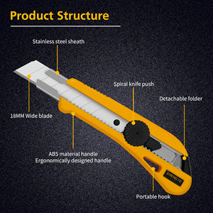 <span class=keywords><strong>Couteau</strong></span> utilitaire personnalisé ZY-221 avec manche en plastique ABS, lame de <span class=keywords><strong>couteau</strong></span> utilitaire SK2 de 18 mm, <span class=keywords><strong>couteau</strong></span> rétractable avec bouton, coupe-boîte - Product Image 4