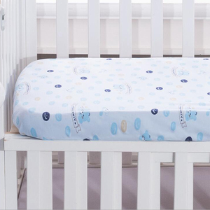 Sprei Katun Ukuran Pas, Sprei Kasur Bayi Ukuran Queen, Sprei 100% Katun Jersey Katun, Sprei Buaian Bayi Ukuran Queen, untuk Anak Laki-laki dan Perempuan