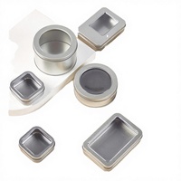 Boîte en métal pour cadeaux, baumes et trésors, avec couvercle en PVC transparent, écologique, mini, portable, étui de rangement