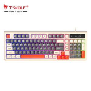T-WOLF T13 Chơi Game Bàn Phím Có Dây 98 Phím Mát Mẻ Hỗn Hợp Màu Sắc Đèn Nền Bàn Phím Văn Phòng Cho Máy Tính Xách Tay Máy Tính Để Bàn Thấp Moq Tùy Chỉnh - Product Image 1