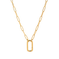Collier tendance pour femme avec fermoir rond à pression, chaîne trombone, anti-ternissement, à personnaliser