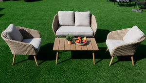 Ensemble de canapés en rotin de style européen moderne pour hôtel et parc, durable et écologique - Product Image 2