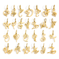 Pendentifs breloques initiales en forme de cœur EMANCO, en acier inoxydable, pour femmes, bijoux fantaisie A-Z, vente en gros, dropshipping