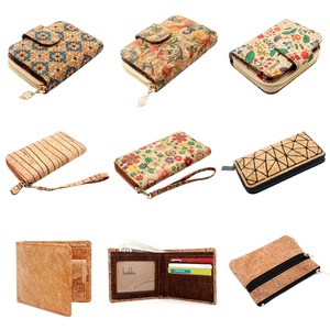 Factory Customized <b>Ladies</b> Vegan <b>Wallet</b> with Card Holder Coin Pocket Purse Eco Friendly Vegan Gift Cork Purse <b>Wallet</b> - Product Image 1