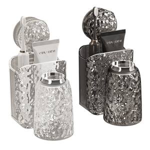 Wall Montado Acrílico Luxo Moderno de duas peças Creme Dental Tanque Mouthwash Cup Ventosa Escova De Dentes Rack Sem Conjunto De Banheiro - Product Image 2