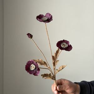 M103 Nuovo Design Papavero Artificiale di Alta Qualità con 4 Teste per Decorazioni Casa e Matrimonio - Product Image 4