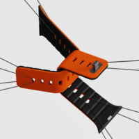 RYB Nouveau design sportif respirant en caoutchouc de silicone premium résistant avec bracelet moulé, fermoir magnétique étanche 45mm 49mm 44mm 46mm