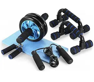 Kit pro, kit de rodas ab para exercício em casa, equipamento portátil com barra de pressão e joelho