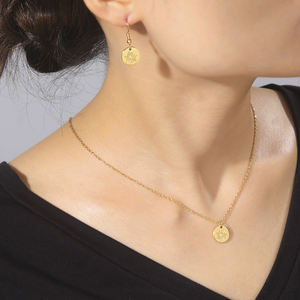 قلادة مستديرة بدلاية من Myshape بدلاية على شكل نجمة شمس من الفولاذ المقاوم للصدأ ، سلسلة ذهبية اللون ، هدية مجوهرات للسيدات والفتيات - Product Image 2