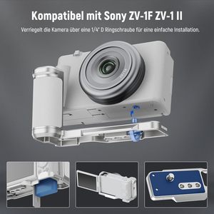 ฐาน Arca ของ NEEWER สำหรับการติดตั้งแนวตั้ง <span class=keywords><strong>ZV</strong></span>-<span class=keywords><strong>1F</strong></span> <span class=keywords><strong>ZV</strong></span>-1 II แผ่น L สำหรับ <span class=keywords><strong>Sony</strong></span> ขายึดโลหะรูปตัว L พร้อมที่จับหนังสีขาว เกลียว 1/4 นิ้ว - Product Image 3