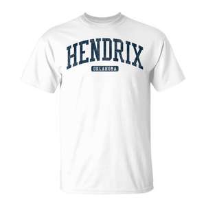 T-shirt bleu premium style collège Hendrix Oklahoma - Product Image 1