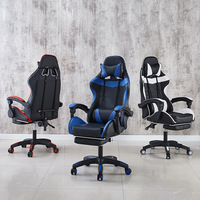 Chaise de jeu ergonomique pour ordinateur de bureau, chaise de jeu en cuir PU avec support lombaire, personnalisable, directement de l'usine, pas cher