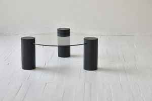 Tavolino da Caffè Moderno in Legno di Pino Riciclato con Piano in Vetro Temperato, Stile <span class=keywords><strong>Etnico</strong></span> Chic Minimalista Japandi - Product Image 2