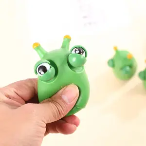 Factory Stress Fidget Toys Green Vegetable Bug Eye 5D Eye caterpillar Popping Worm Squeeze Toys 2023