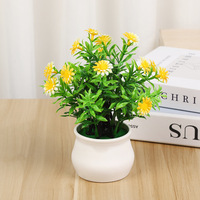 Adorno de Planta Artificial en Maceta con Margaritas Románticas, 13 Girasoles Artificiales, Accesorios de Fotografía, Plantas Pequeñas en Maceta al por Mayor