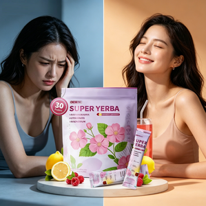 Poudre de Yerba Mate Super enrichie en Ashwagandha, <span class=keywords><strong>Vitamine</strong></span> D3, Magnésium, saveurs Framboise et Citronnade, certifiée Halal, pour le soutien immunitaire et la beauté, pour adultes - Product Image 2
