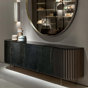 Moderno lusso grigio ovale <span class=keywords><strong>Tv</strong></span> Stand in legno <span class=keywords><strong>Tv</strong></span> 85 pollici Console Cabinet turchia Design <span class=keywords><strong>Tv</strong></span> unità da tavolo per soggiorno mobili - Product Image 4