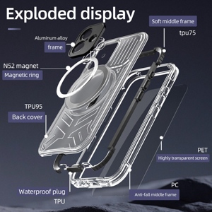 Funda de teléfono galvanizada semitransparente esmerilada-Protección completamente sellada, apta para iPhone 16/15/Pro/Plus/Pro Max - Product Image 2