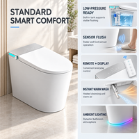 WC intelligent de petite taille 580 mm avec siège chauffant, lavage à l'eau chaude, télécommande et chasse d'eau par siphon