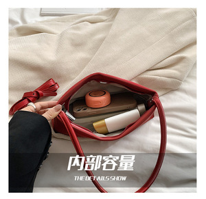 Sac à main pour femme de style coréen avec décoration en nœud, sac fourre-tout tendance, sac bandoulière, sac polyvalent de niche - Product Image 2