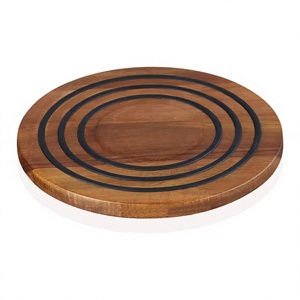 Sous-verres en bois modernes à motif marron pour tasses à thé, vente en gros, tapis de table pour boissons chaudes et froides - Product Image 4