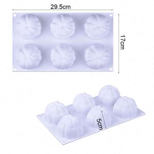 Wholesale Halloween Pumpkin Cake Mold 6 Cavity Pumpkin Shape <b>Baking</b> Tray <b>Silicone</b> Mold - Product Image 4