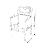 Cadre de toilette en acier à haute teneur en carbone avec dossier réglable en hauteur et en largeur, cadre de sécurité pour toilettes pour personnes âgées, barre d'appui pour lavabo