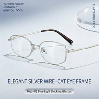 F93121 Bingkai Kacamata Vintage Unisex Keren dan Beratmosfer dari Merek B, Model Cat-Eye Warna Nude