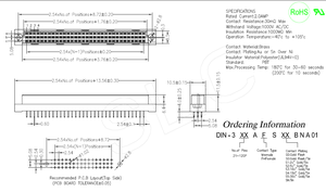 Connecteur DIN 41612 Euro femelle 4 rangées 32 broches 128Pin connecteur de bornes droites - Product Image 2