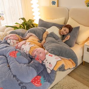 طقم مفارش سرير فاخر عالي الجودة ودافئ للغاية ودافئ من القماش بحجم كينج طقم مفارش سرير صلب - Product Image 6