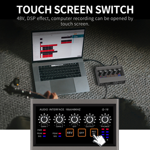 Topiun Q-16 Chuyên Nghiệp USB Giao Diện Âm Thanh Card Âm Thanh Với Có Dây <span class=keywords><strong>Microphone</strong></span> Cho PC Ghi Âm Phòng Thu - Product Image 6